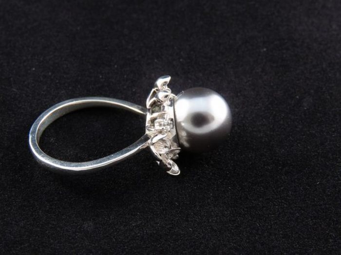 Серебряное кольцо с жемчугом от Swarovski - 5