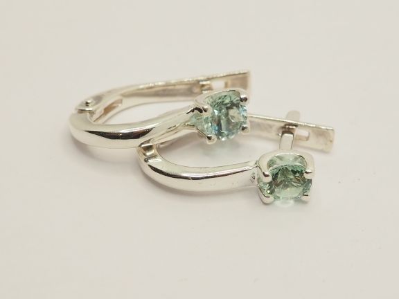 Серьги из серебра с бериллами 0.54 карат - 53