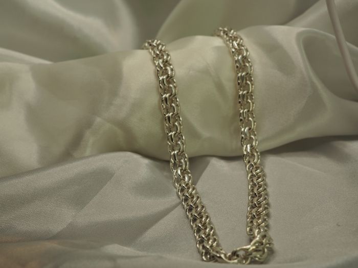 Серебряная цепь 60 см. плетение Бисмарк-735